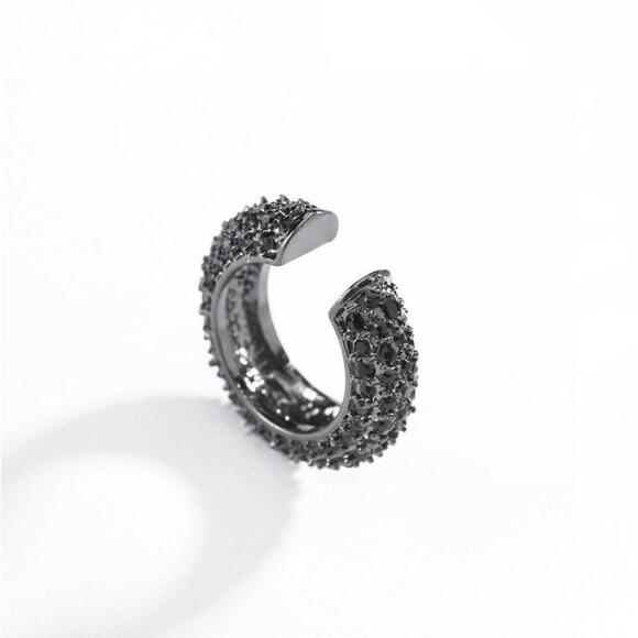 Anthropologie Embellished Single Ear Cuff Black - Picture 1 of 2